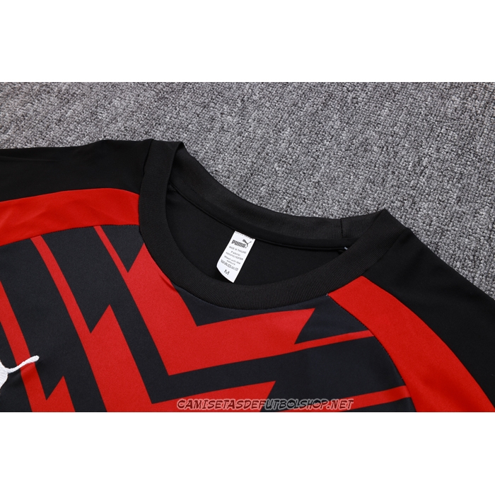 Chandal del AC Milan 23-24 Manga Corta Rojo y Negro